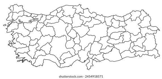 Outline of the map of Turkey with regions