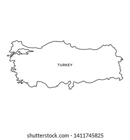Outline Map of Turkey Vector Design Template. Editable Stroke