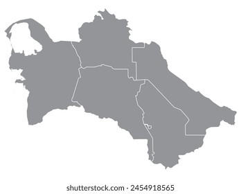 Outline of the map of Turkmenistan with regions