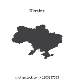Outline map of Ukraine. Isolated vector illustration.