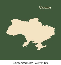 Outline map of Ukraine. Isolated vector illustration.
