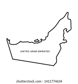 Outline Map of United Arab Emirates Vector Design Template. Editable Stroke