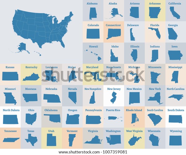 米国の概略地図 米国の州 国境とベクターイラスト 米国の地図 米国のシルエット ニューヨーク ハワイ プエルトリコ ペンシルベニア その他の州 のベクター画像素材 ロイヤリティフリー
