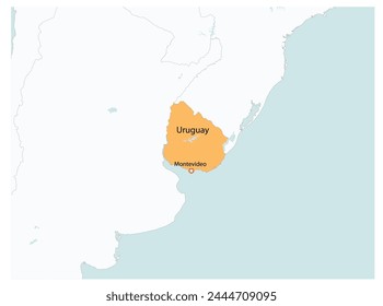 Outline of the map of Uruguay