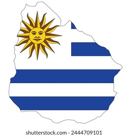 Outline of the map of Uruguay