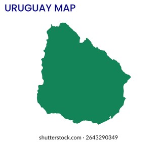 Outline map of Uruguay. High detailed map of Uruguay. South America.