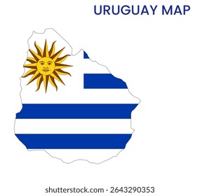Mapa de estrutura de tópicos de Uruguai. Mapa detalhado do Uruguai. América do Sul.