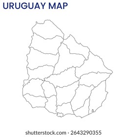 Mapa de estrutura de tópicos de Uruguai. Mapa detalhado do Uruguai. América do Sul.