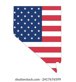 Outline of a map of the U.S. state of Nevada with a flag