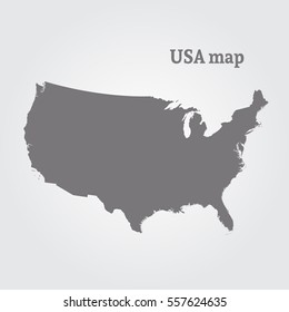 Outline map of USA. Isolated vector illustration. United States of America. US map. usa silhouette.