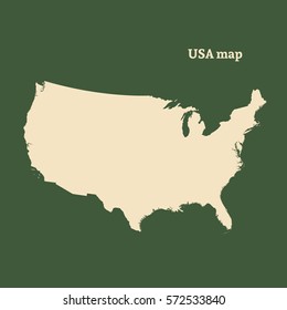 Outline map of USA. Isolated vector illustration. United States of America. US map. usa silhouette.