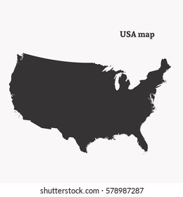 Outline map of USA. Isolated vector illustration. United States of America. US map. usa silhouette.