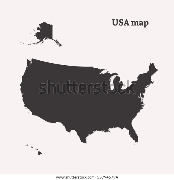 Outline Map Usa Isolated Vector Illustration Stock Vector Royalty Free Shutterstock