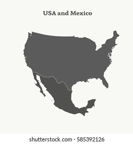 Map Of Usa And Mexico Us And Mexico Map Stock Vectors, Images & Vector Art | Shutterstock