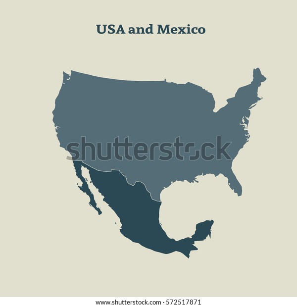 outline usa and mexico map Outline Map Usa Mexico Isolated Vector Stock Vector Royalty Free 572517871 outline usa and mexico map