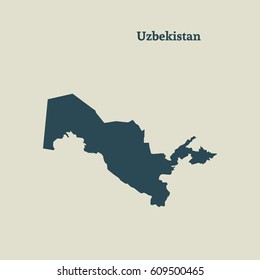 Outline map of Uzbekistan. Isolated vector illustration.