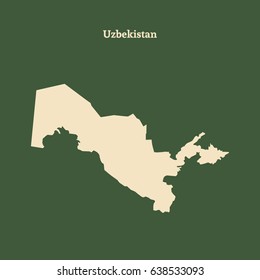 Outline map of Uzbekistan. Isolated vector illustration.