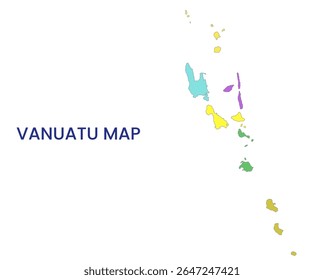 Outline map of Vanuatu. High detailed map of Vanuatu. Oceania