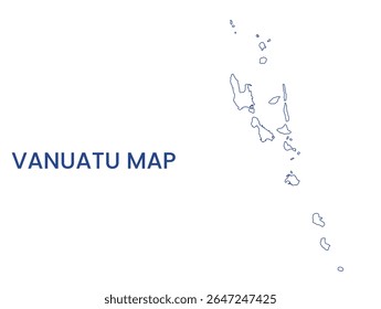 Outline map of Vanuatu. High detailed map of Vanuatu. Oceania