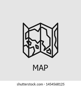 Outline map vector icon. Map illustration for web, mobile apps, design. Map vector symbol.