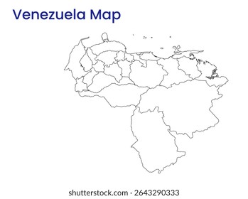 Outline map of Venezuela. High detailed map of Venezuela. South America