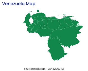 Outline map of Venezuela. High detailed map of Venezuela. South America