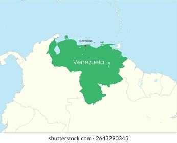 Outline map of Venezuela. High detailed map of Venezuela. South America