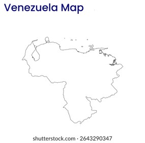 Outline map of Venezuela. High detailed map of Venezuela. South America