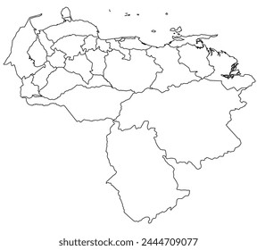 Outline of the map of Venezuela with regions