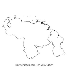 Outline of the map of Venezuela,Guyana