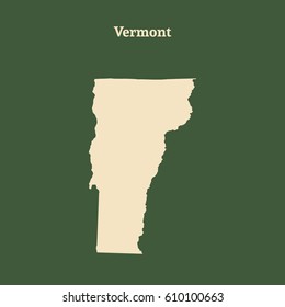 Outline map of Vermont. Isolated vector illustration.