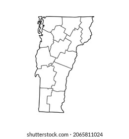 Outline map of Vermont white background. USA state, vector map with contour.