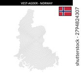 Outline map of Vest-Agder highlighting Norway regions with