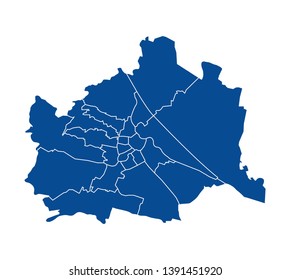 Outline map of Viena districts 