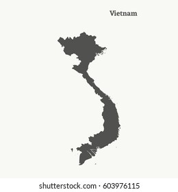 Outline map of Vietnam