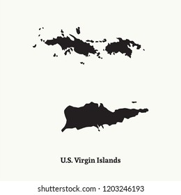 Outline map of Virgin Island. Isolated vector illustration.