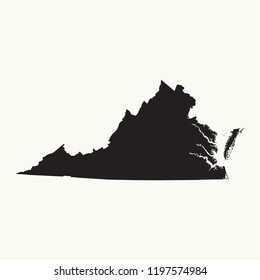 Outline map of Virginia. Isolated vector illustration.
