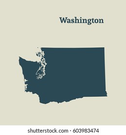 Outline map of Washington.