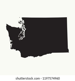 Outline map of Washington. Isolated vector illustration.