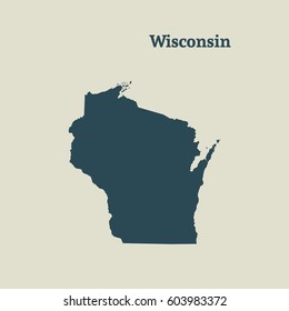 Outline map of Wisconsin.