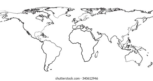 World Map Black White Transparent Background Hd Stock Images Shutterstock