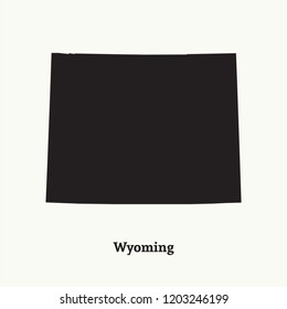 Outline map of Wyoming. Isolated vector illustration.