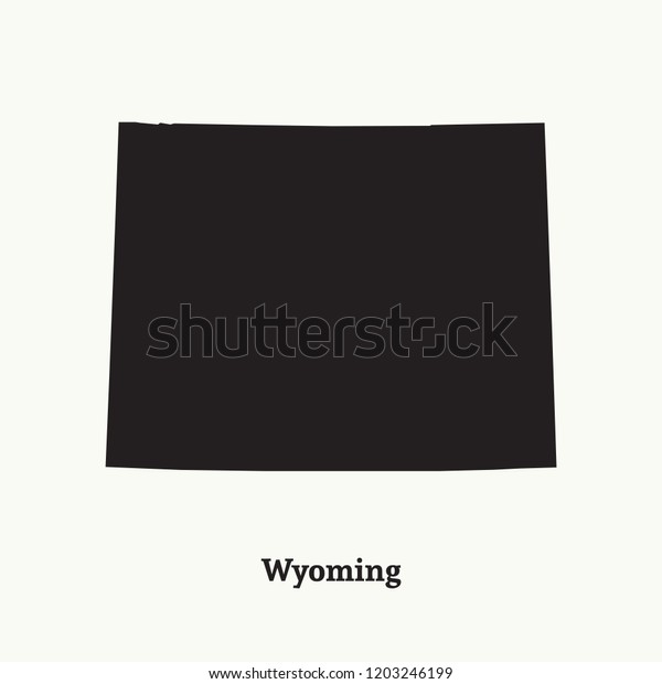 Outline Map Wyoming Isolated Vector Illustration Stock Vector Royalty   Outline Map Wyoming Isolated Vector 600w 1203246199 