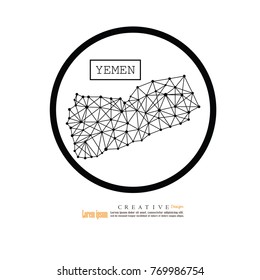 outline map of Yemen. vector illustration.
