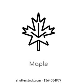 outline maple vector icon. isolated black simple line element illustration from nature concept. editable vector stroke maple icon on white background