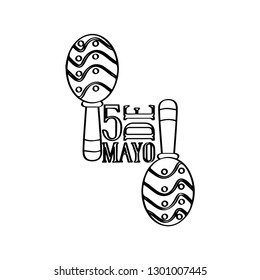 Outline of maracas. Cinco de mayo. Vector illustration design