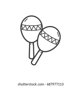 Outline maracas icon, musical instrument