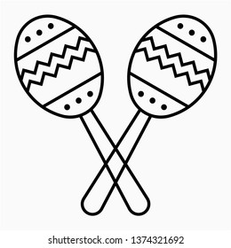 Outline maracas vector icon