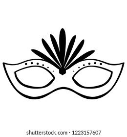 Outline of a mardi gras mask. Vector illustration design