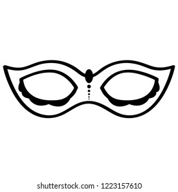 Outline of a mardi gras mask. Vector illustration design